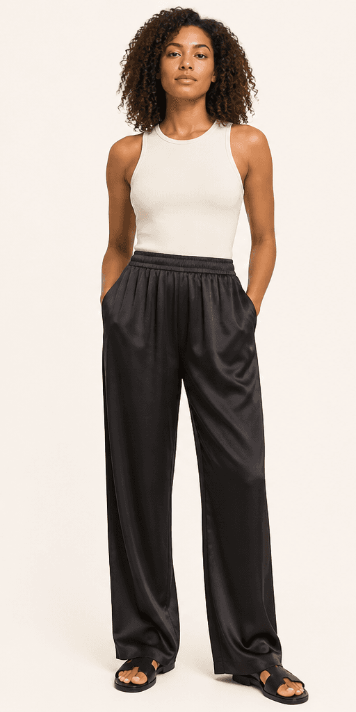 Emmanuelle Satin Pocket Trouser