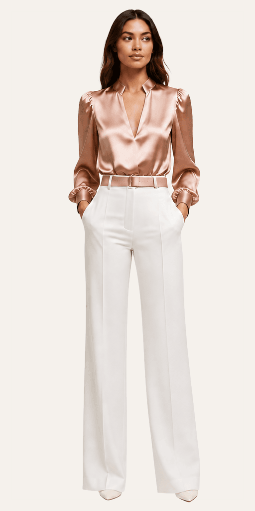 Clémence Puffed Satin Blouse