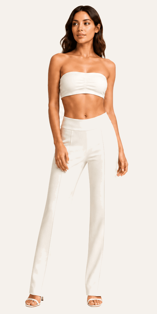 Oriane White Commute Trouser